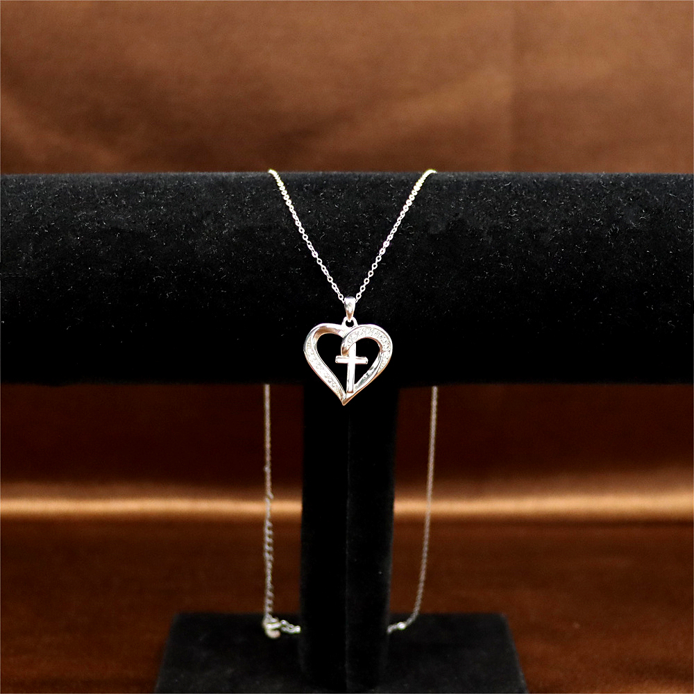 S925 Sterling Silver Cross Necklace Pendant - Birthday Gift for Girlfriend