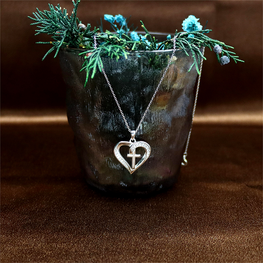 S925 Sterling Silver Cross Necklace Pendant - Birthday Gift for Girlfriend