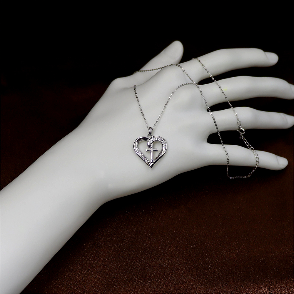 S925 Sterling Silver Cross Necklace Pendant - Birthday Gift for Girlfriend