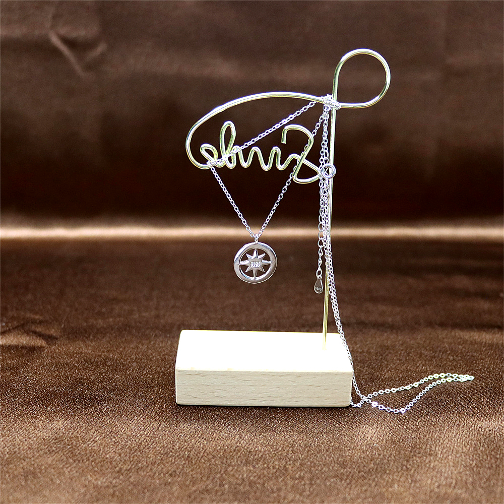 Eight-Pointed Star Compass Couple Necklace - Sterling Silver Geometric Cross Necklace, Halloween Gift