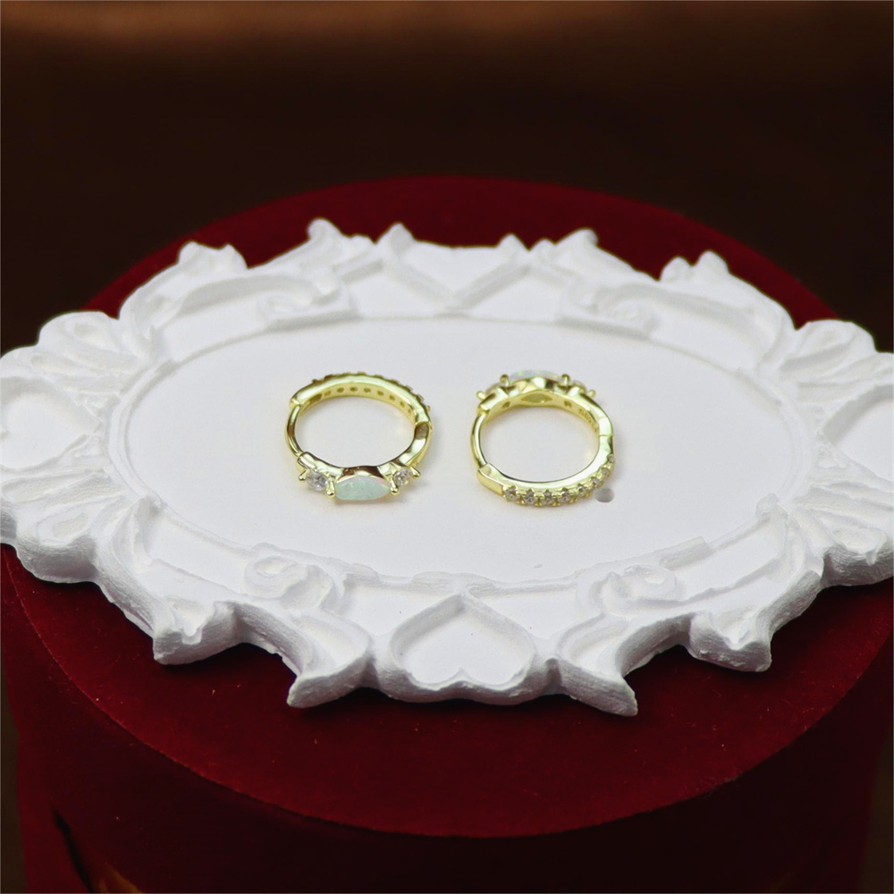 S925 Sterling Silver Round Micro-Inlaid Zircon Opal Ear Buckle Earrings – Premium Style Jewelry