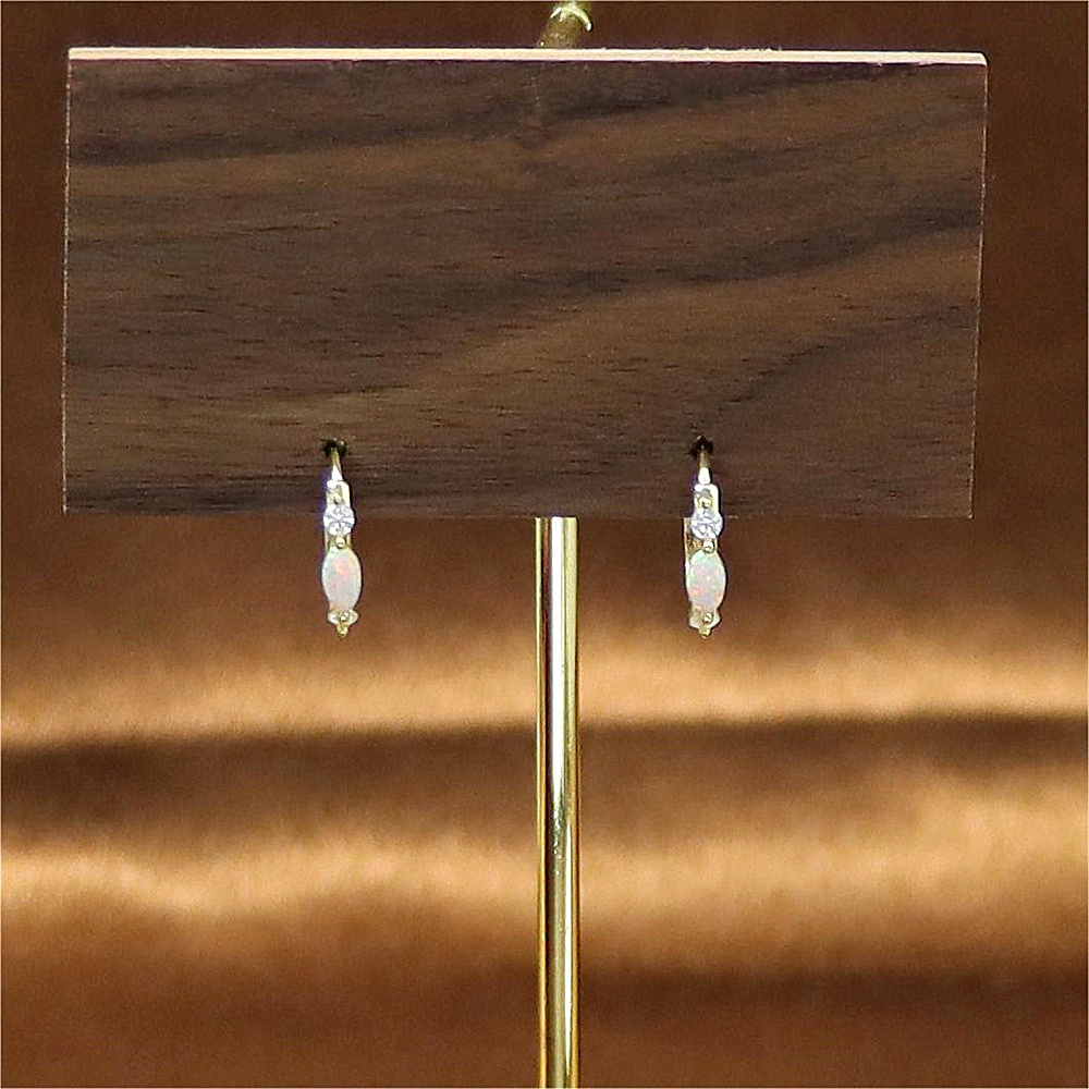 S925 Sterling Silver Round Micro-Inlaid Zircon Opal Ear Buckle Earrings – Premium Style Jewelry