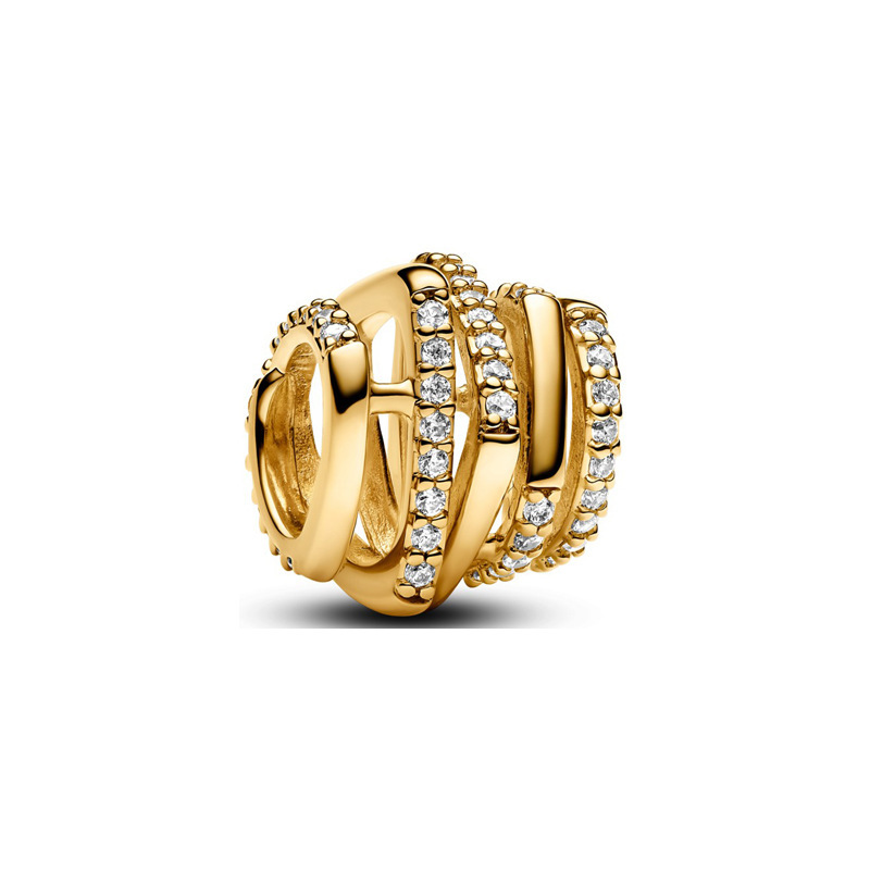 Pandora Gold Openwork Spiral Sparkle Charm ALE