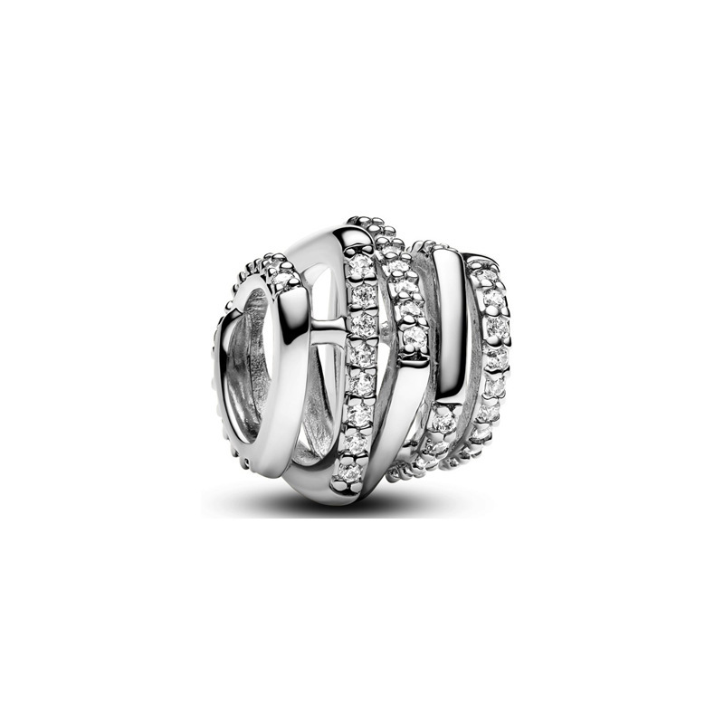 Pandora Silver S925 ALE Openwork Spiral Sparkle Charm
