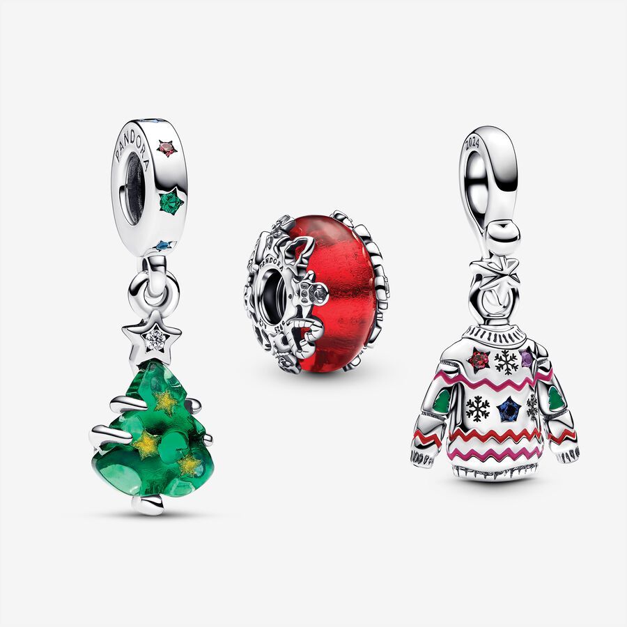 NEW Pandora Sterling Silver Holiday Cheer Charm Trio