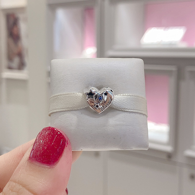 PANDORA 925 Thankful Heart & Blessed Stars Charm