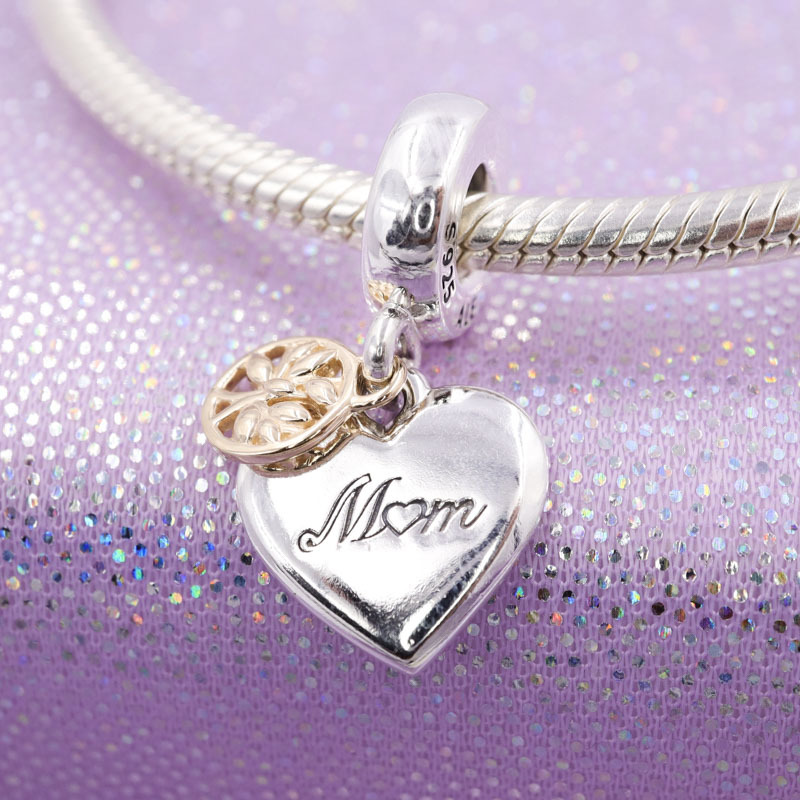 Pandora Two-tone Family Tree & Heart Dangle Charm