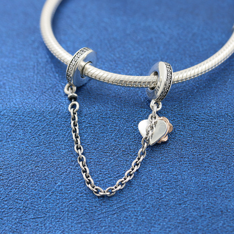 PANDORA Schmuck Sicherheitskette Silber Familienherz