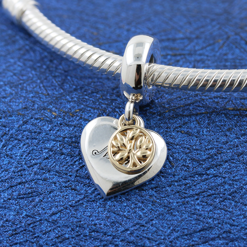 Pandora Two-tone Family Tree & Heart Dangle Charm