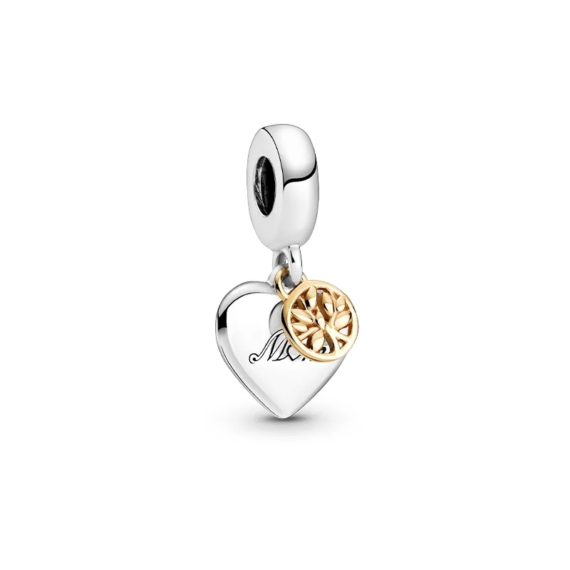 Pandora Two-tone Family Tree & Heart Dangle Charm