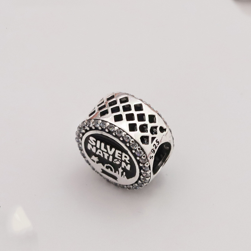 Pandora Las Vegas Raiders Silver Nation Double Sided Button Charm