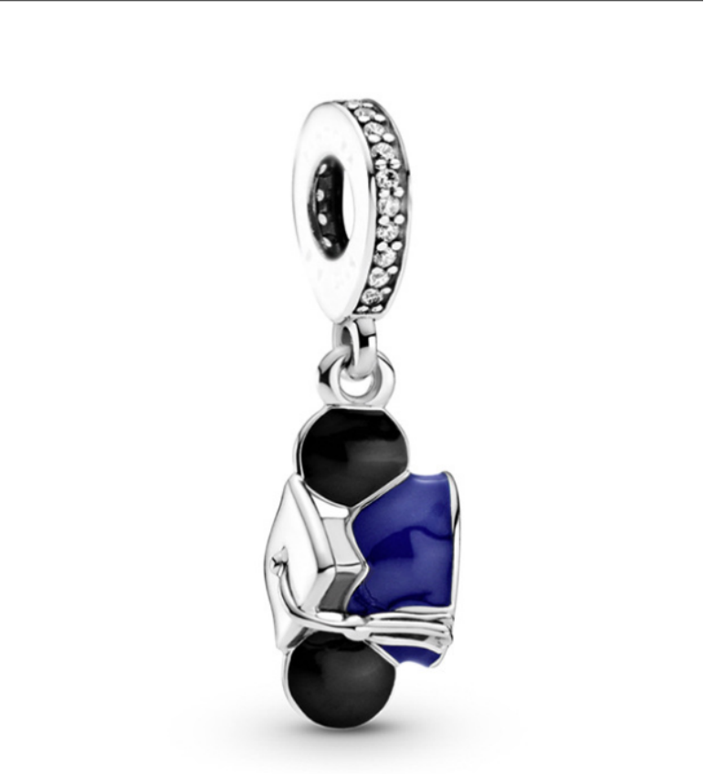 Pandora  Mickey Mouse Graduation Ear Hat Silver Charm