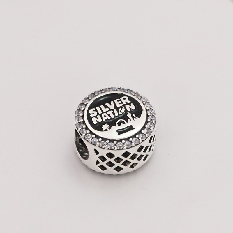 Pandora Las Vegas Raiders Silver Nation Double Sided Button Charm