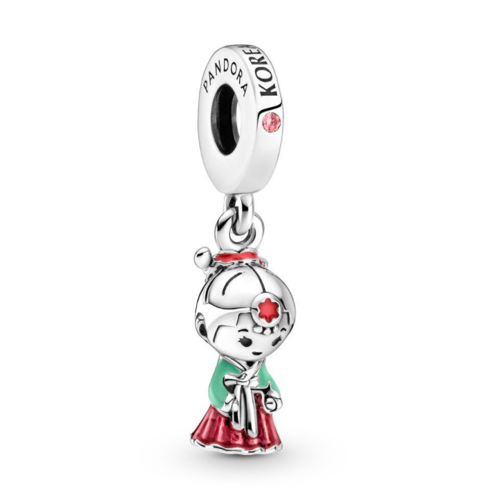 Pandora  ALE 925 Silver Pink Korean Doll Charm