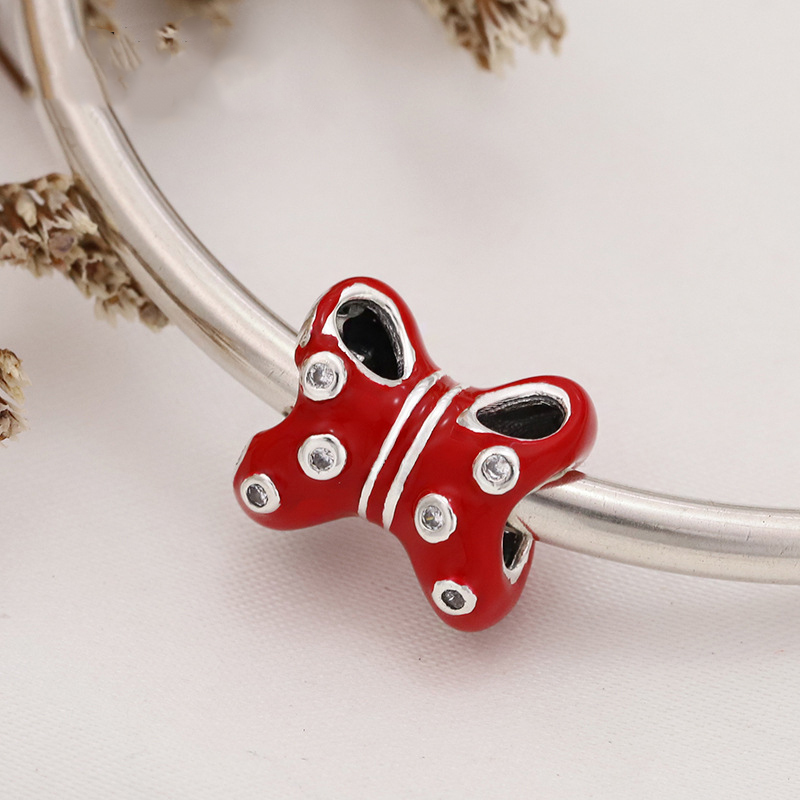 Pandora, , Minnie Mouse Pave Red Bow Charm