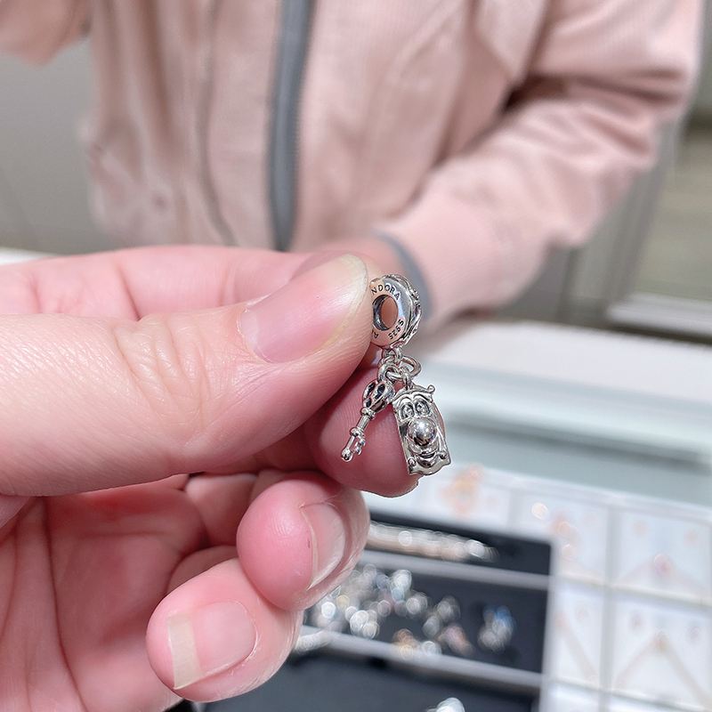 Alice In Wonderalnd Key Door Knob  Pandora Silver Charm