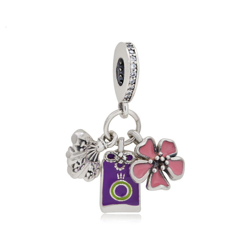 Pandora Sakura Omamori & Fan Dangle Charm S925 ALE