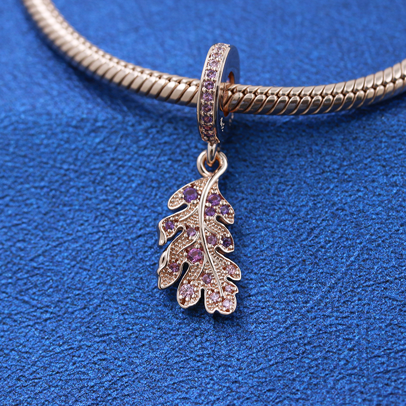 Pandora Oak Leaf Dangle Charm ALE MET