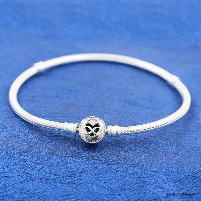 PANDORA 925 Silver Heart Infinity Charm Bracelet