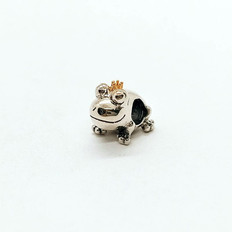 pandora two-coloured frog king charm pendant s925 ale