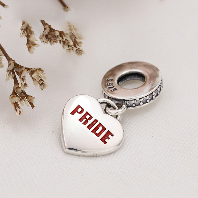 PANDORA 925 Rainbow Heart Pride Pendant Charm