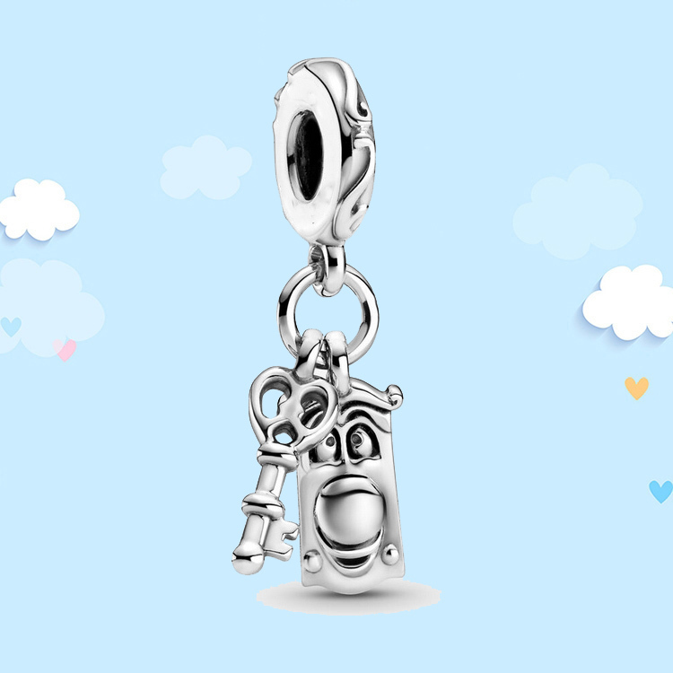 Alice In Wonderalnd Key Door Knob  Pandora Silver Charm