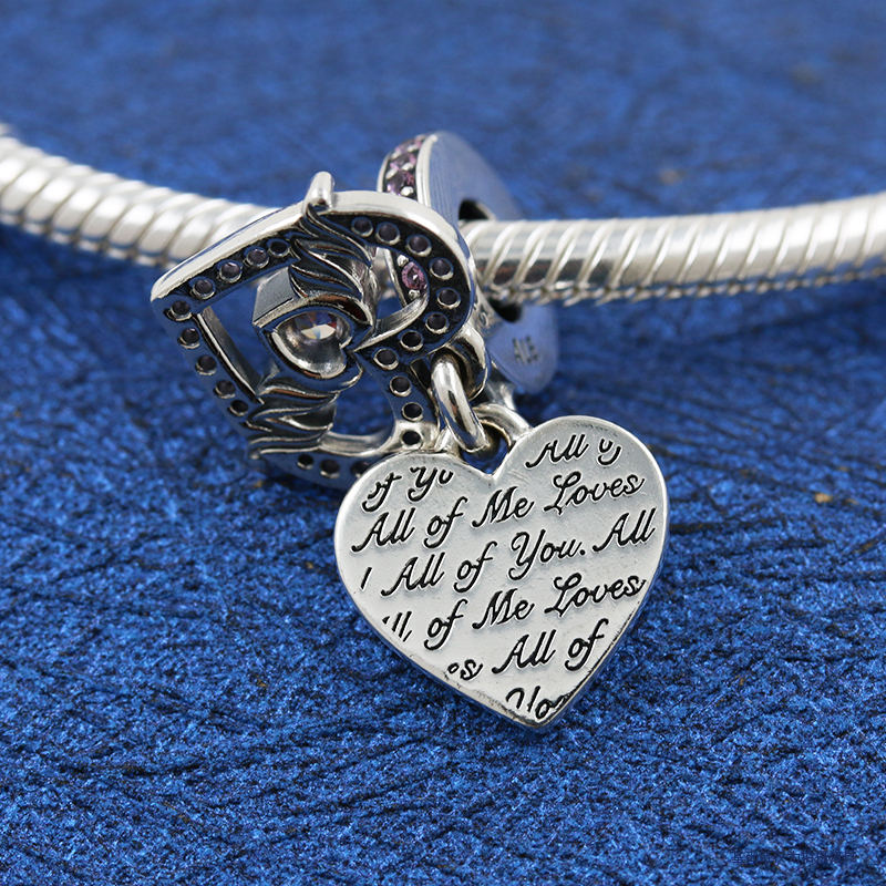 Pandora Heart & Mom Silver Mother's Day Gift Dangle Charm
