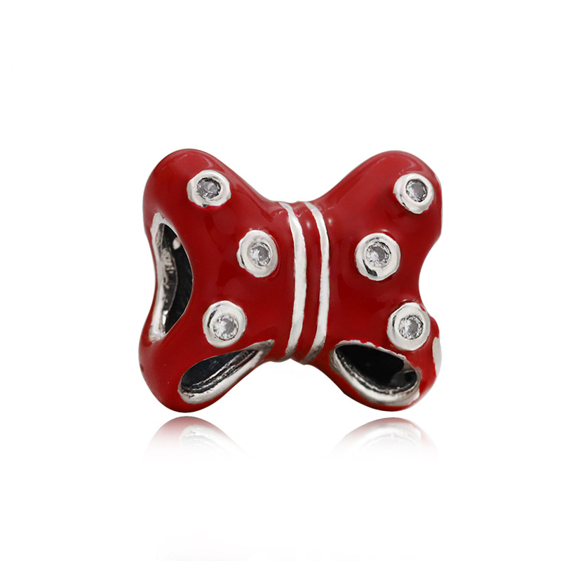 Pandora, , Minnie Mouse Pave Red Bow Charm