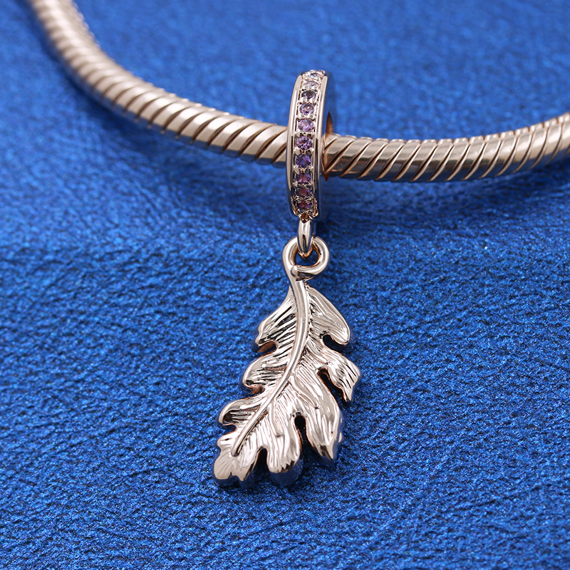 Pandora Oak Leaf Dangle Charm ALE MET