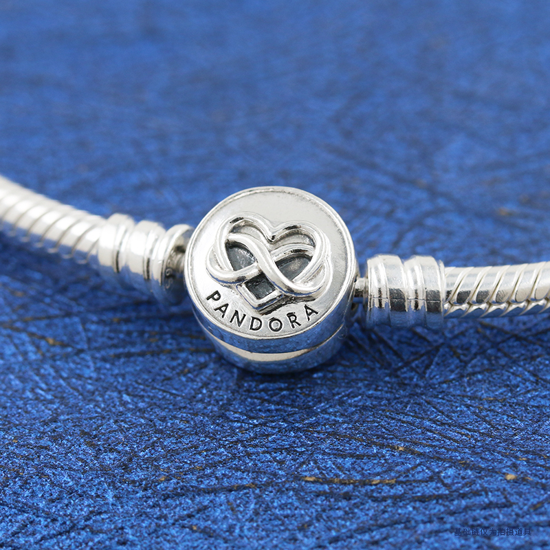 PANDORA 925 Silver Heart Infinity Charm Bracelet