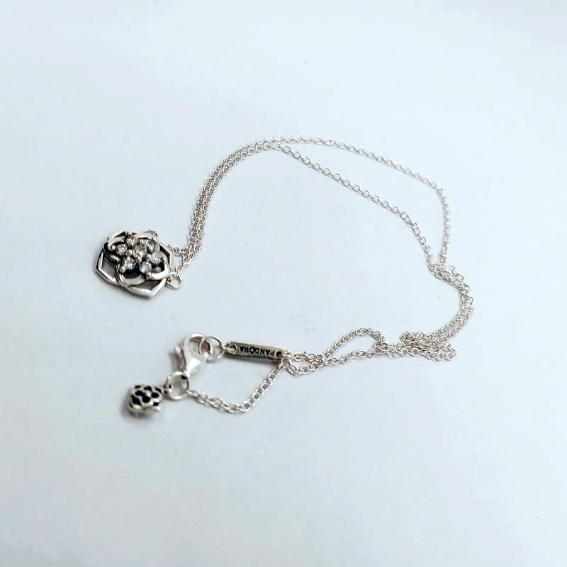 PANDORA 925 Silver Rose Petals Collier Necklace