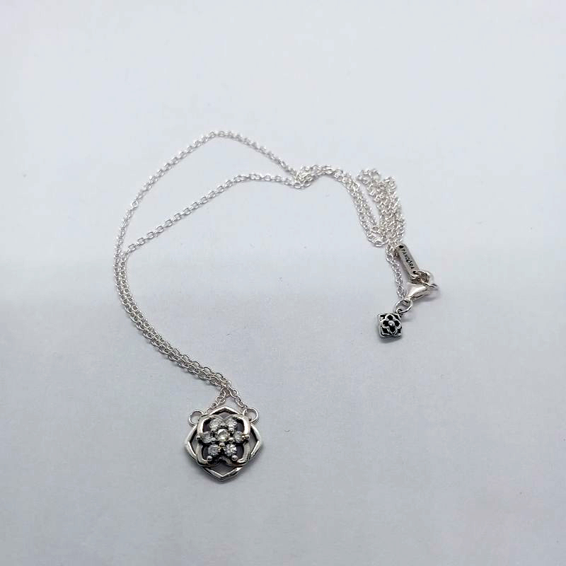 PANDORA 925 Silver Rose Petals Collier Necklace