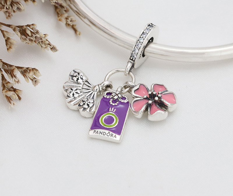 Pandora Sakura Omamori & Fan Dangle Charm S925 ALE
