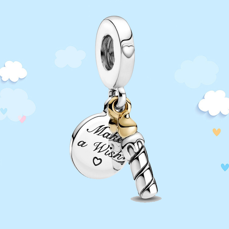 PANDORA Two-Tone Birthday Candle Dangle Charm