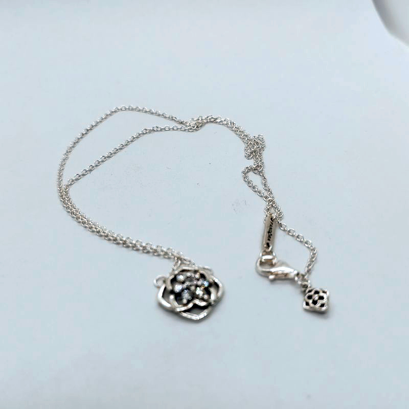 PANDORA 925 Silver Rose Petals Collier Necklace