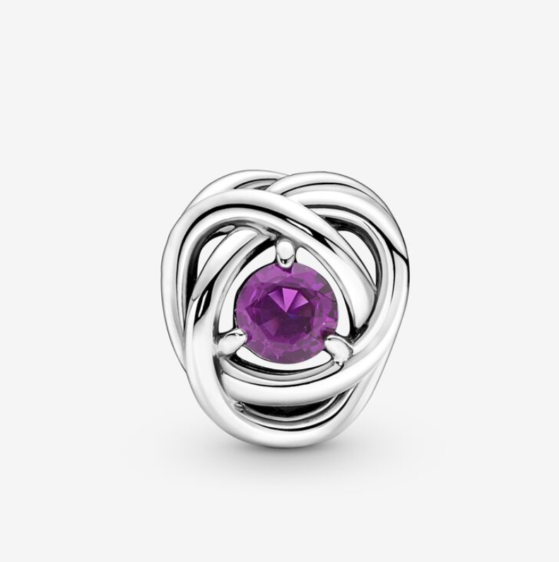 Pandora  February Birthstone Eternity Circle Charm S925 ALE   Gift bag