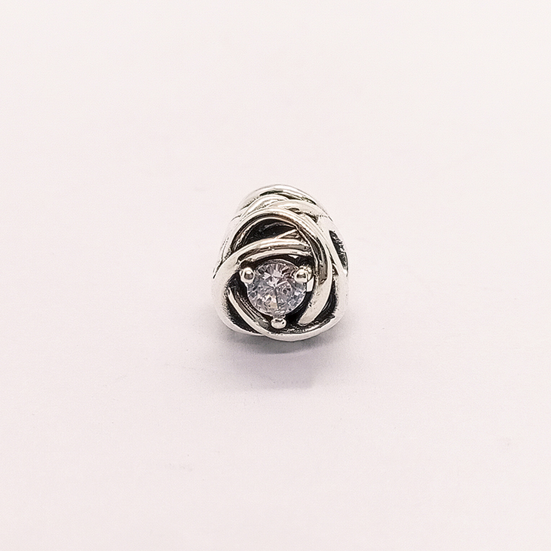 Pandora  April Birthstone Eternity Circle Charm S925 ALE   Gift bag