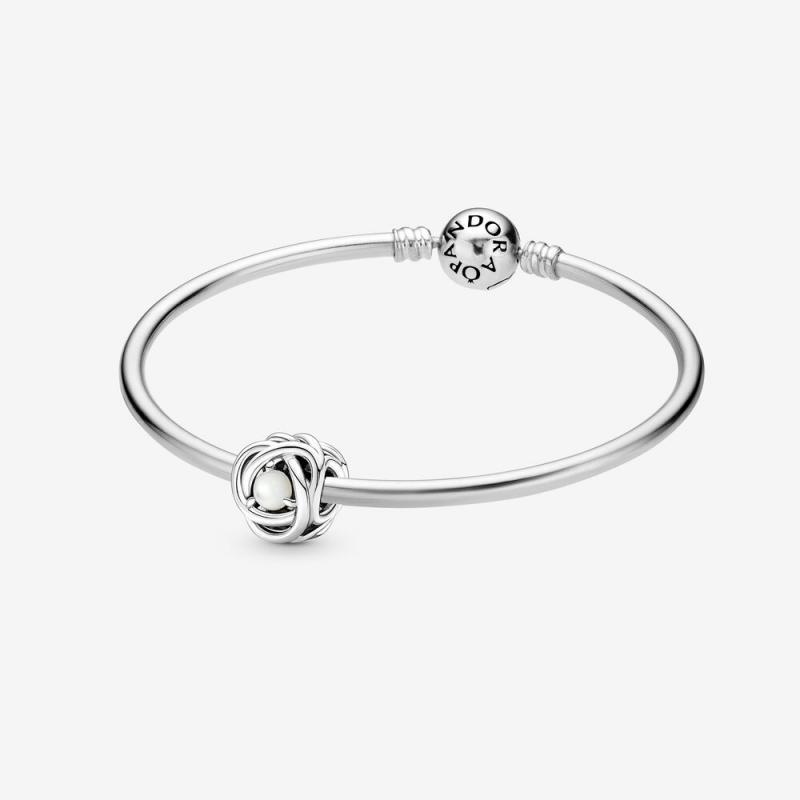 Pandora  June Birthstone Charm Eternity Circle Bangle Gift Set