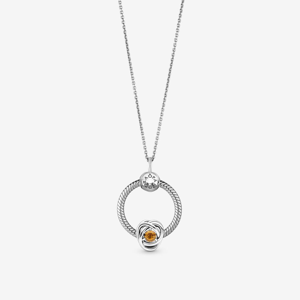 Pandora November Birthstone Eternity Circle O Pendant Set  Gift bag