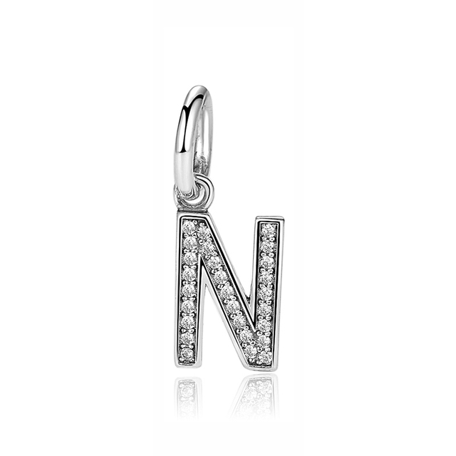 Pandora Sterling Silver Letter N Initial Dangle Charm
