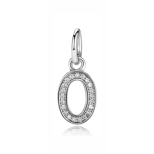 Pandora Silver Hanging CZ Initial Alphabet Letter O Charm
