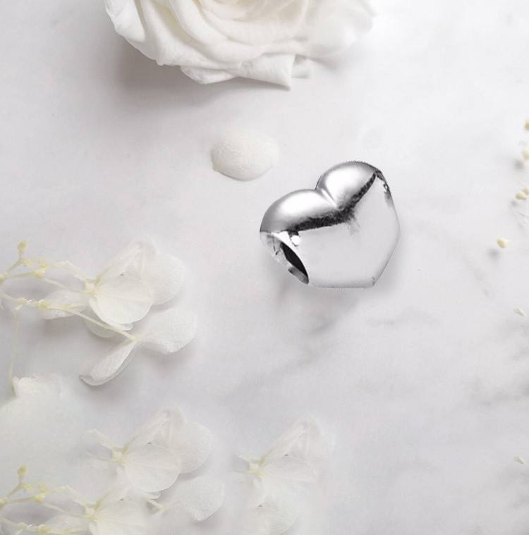 PANDORA Moments 925 Sterling Silver Puffy Polished Heart Charm