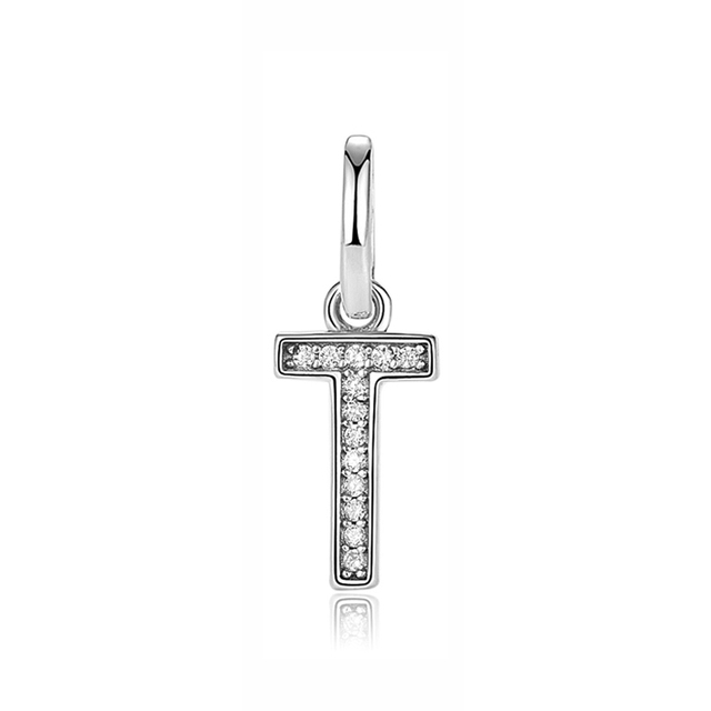 Pandora Sterling Silver Letter T Initial Dangle Charm