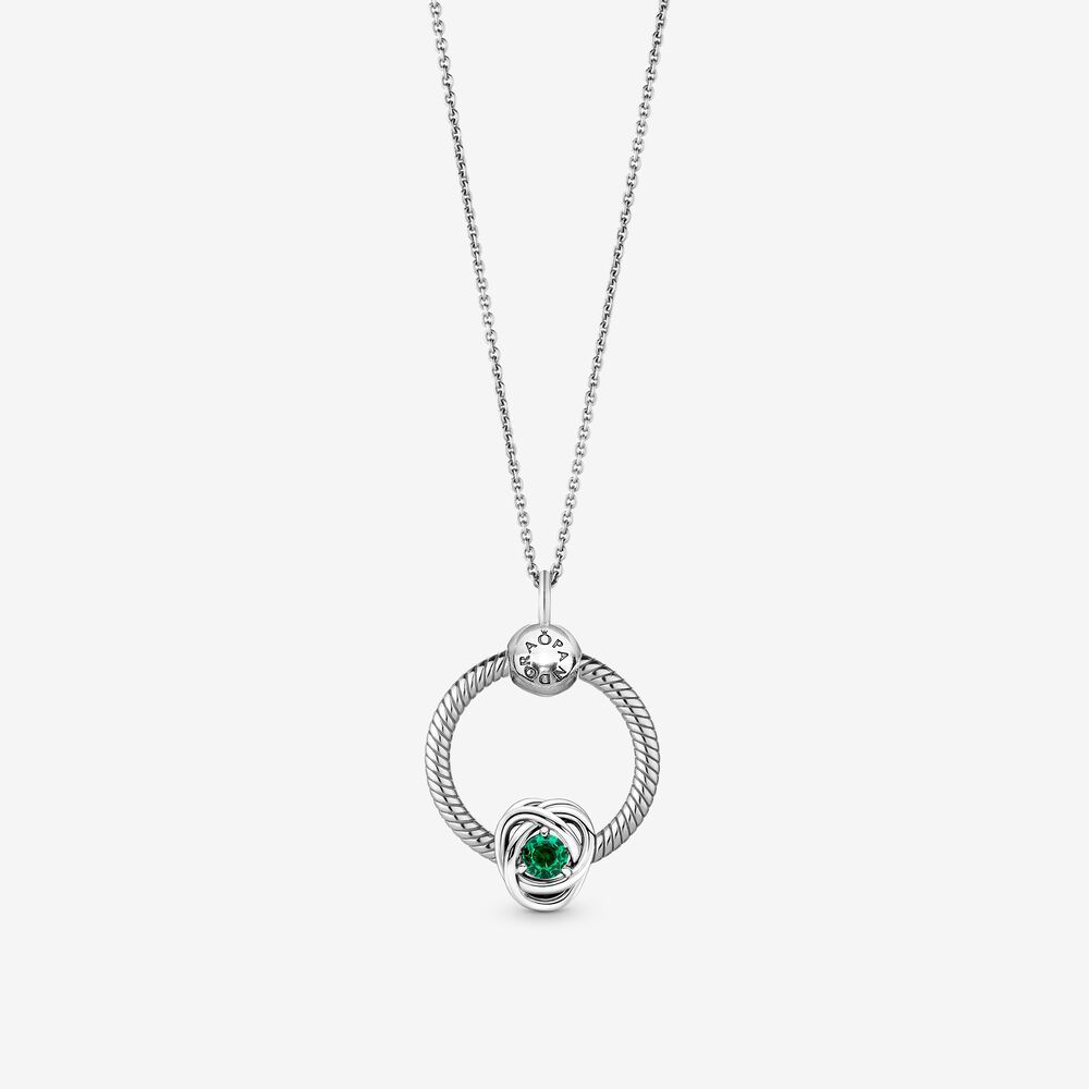 Pandra May Birthstone Eternity Circle O Pendant Set Gift bag