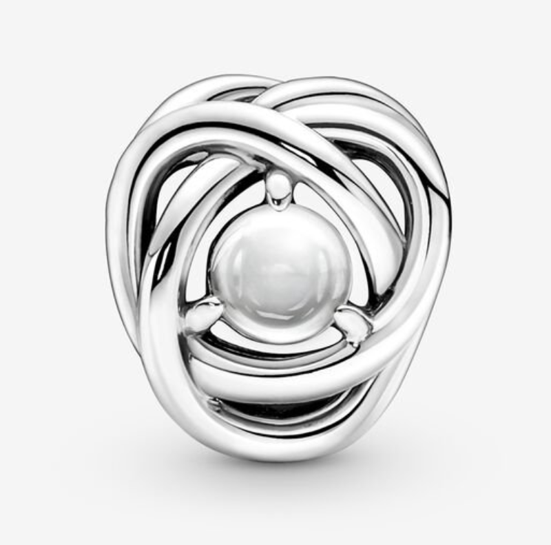 Pandora  April Birthstone Eternity Circle Charm S925 ALE   Gift bag