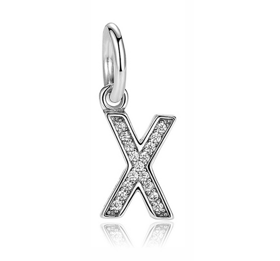 Pandora Sterling Silver Letter X Initial Dangle Charm
