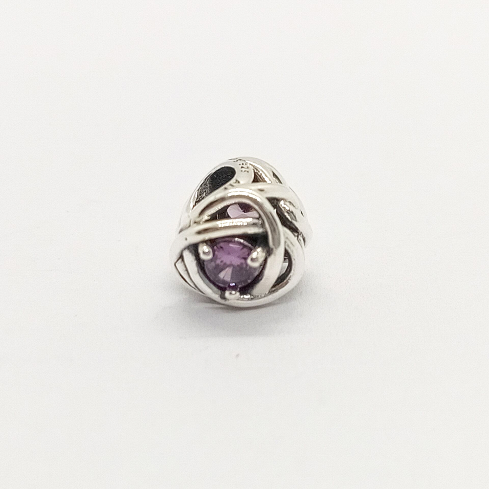 Pandora  February Birthstone Eternity Circle Charm S925 ALE   Gift bag