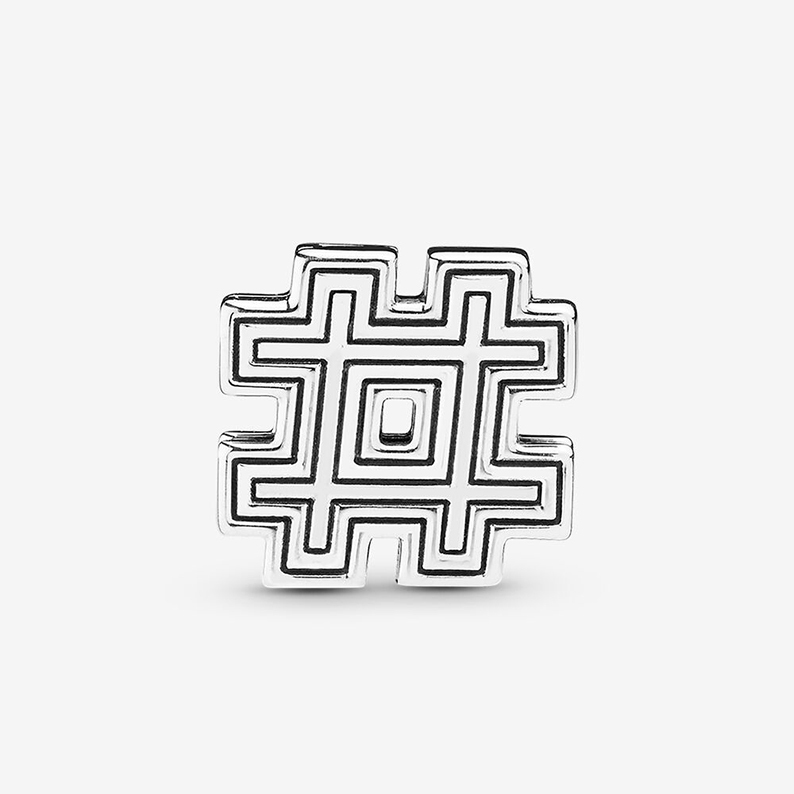 PANDORA REFLEXIONS HASHTAG SYMBOL CLIP ALE CHARM