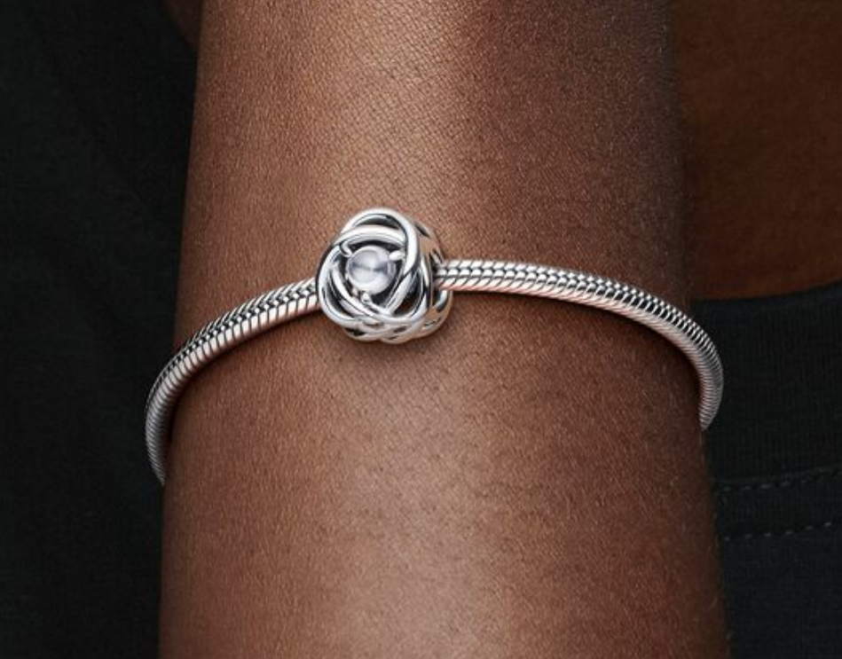 Pandora  April Birthstone Eternity Circle Charm S925 ALE   Gift bag