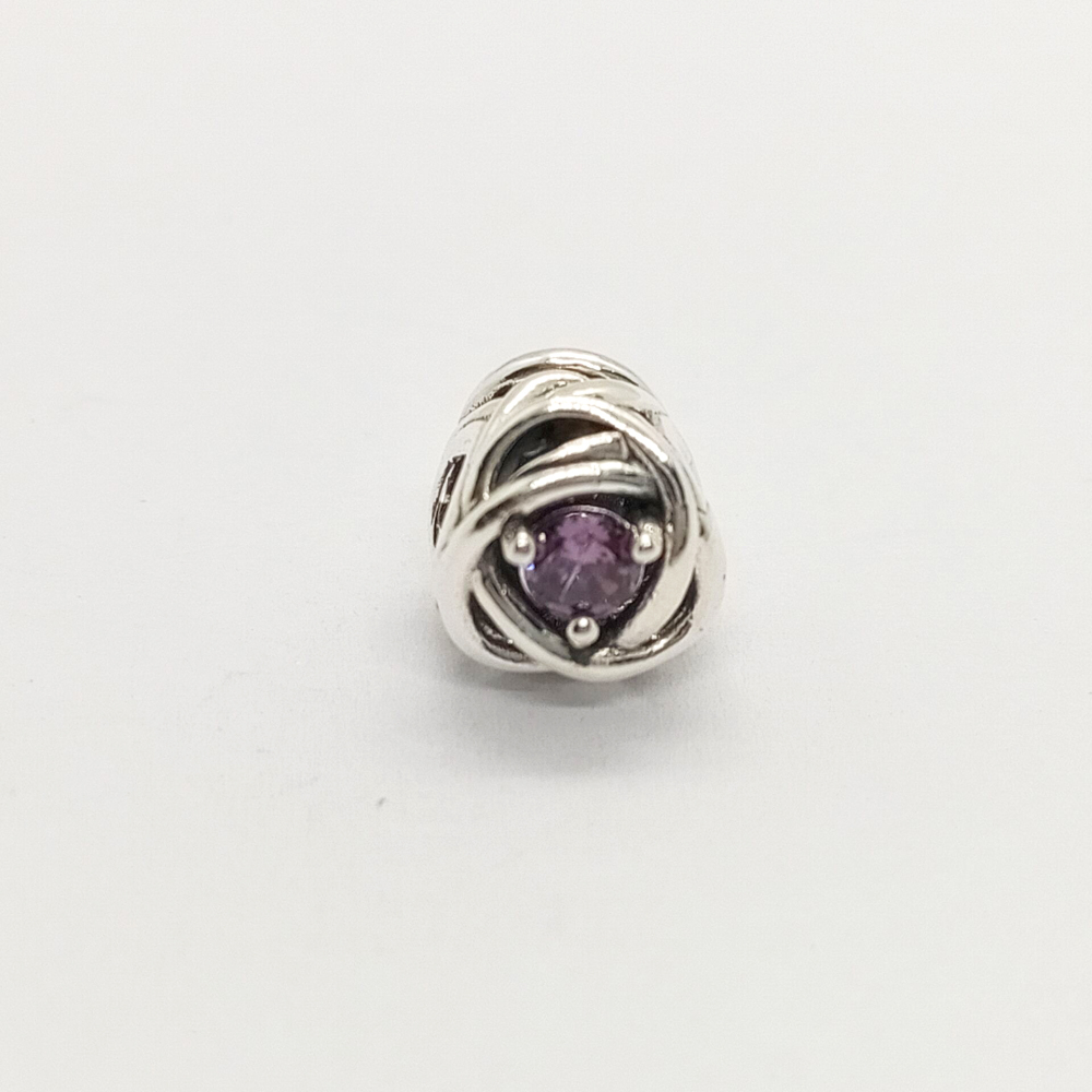 Pandora  February Birthstone Eternity Circle Charm S925 ALE   Gift bag